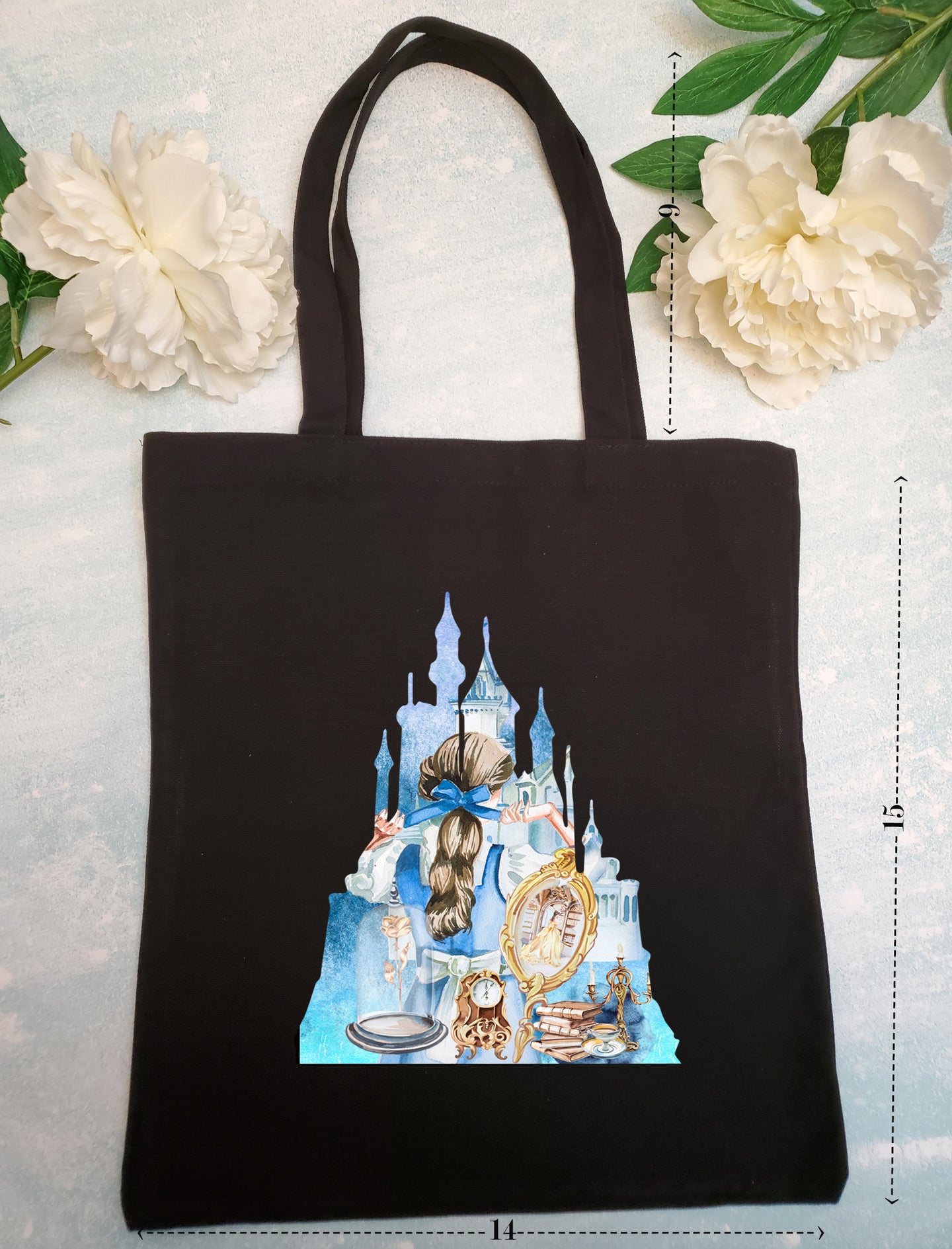 Beauty and the beast tote bag on sale